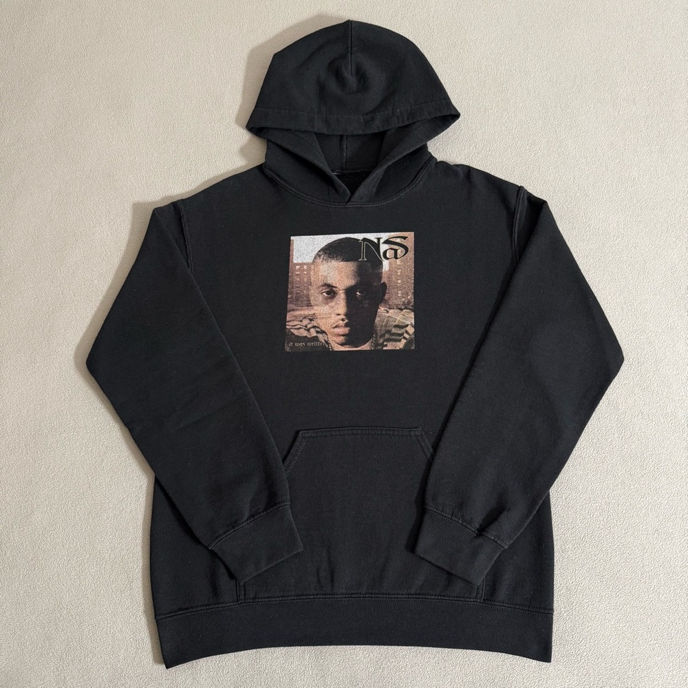 Vintage Nas It Was Written Album Cover Hoodie Size S Hip Hop Rap Streetwear